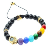 PULSERA 7 CHAKRAS CON PIEDRAS SEMIPRECIOSAS Y MANO DE FÁTIMA