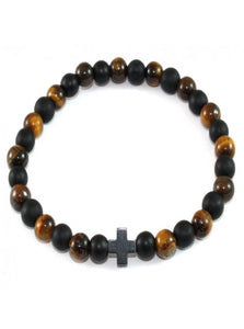 PULSERA ÓNIX MATE , OJOS DE TIGRE Y HEMATITE